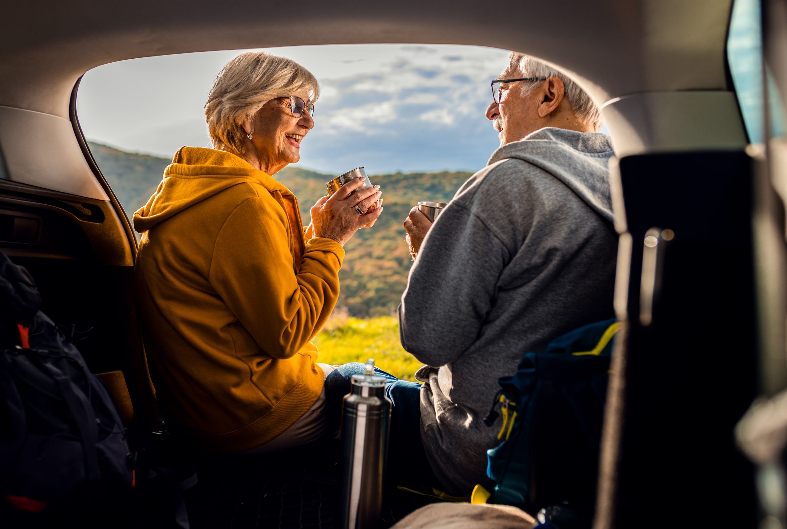 couple sitting outdoors